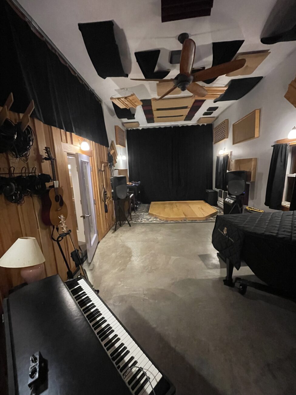 Music and recording studio on the grounds of Oak Head. Designed, built, and operated by Ahamefule Oluo, artist, musician, and Oak Head host.