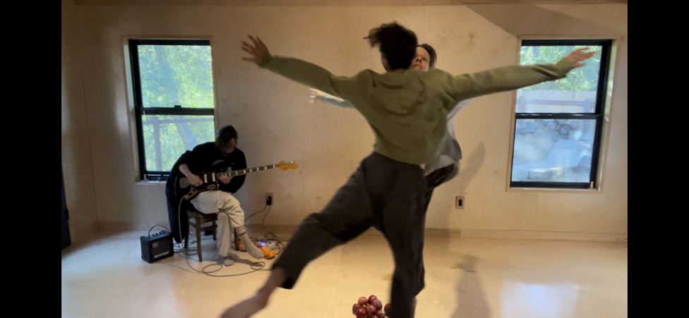 December 2024. Rehearsal for Pinnacle with Nick Duran and Tara Jane O'Neil in The Healing Cave.