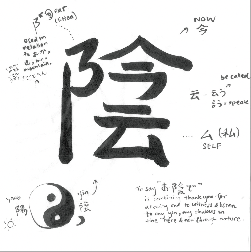 Japanese character in black brushstrokes against a white background. Courtesy of the artist.