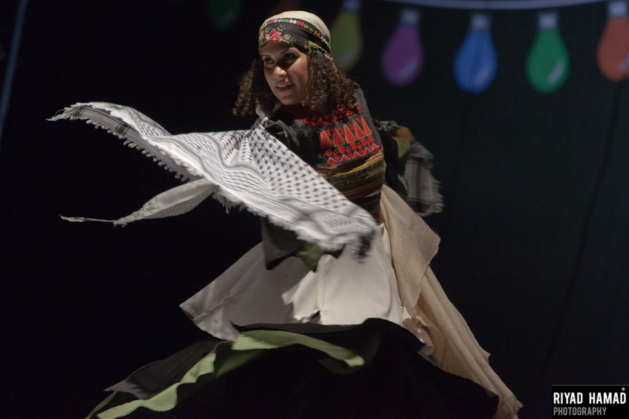 Noora Baker dancing with El-Funoun Dance Troupe in Ramallah, Palestine.